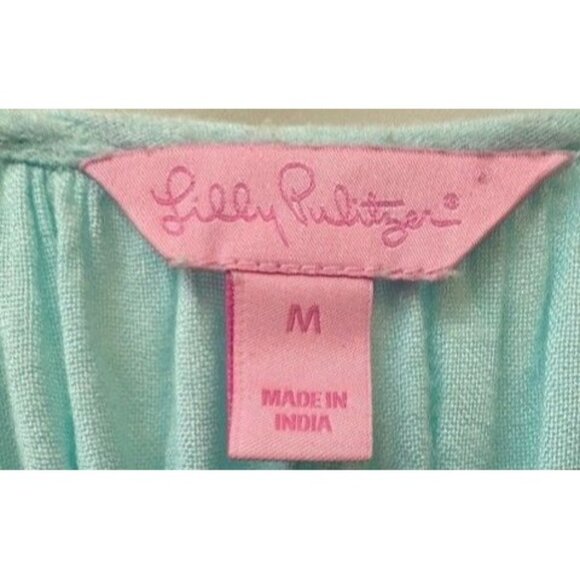 Lilly Pulitzer Light Blue Long Sleeve Top W/ Crochet Details - Picture 3 of 3